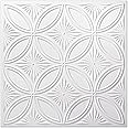 Art3d Decorative PVC Drop Ceiling Tile 2ft x 2ft in White,Glue up Ceiling Panel 24 x 24in.12pcs