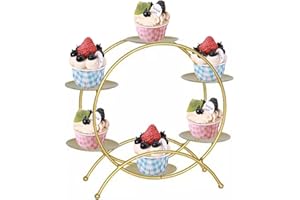 CBBZJY Ferris Wheel Cupcake Stand Creative Wedding Decorations and Personalized Dessert Table Holder Metal Rack for Anniversary, Birthday and Party (Gold)