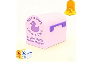 Cruising Duck Mini Mailbox Door Magnet, Wall-Mounted Magnetic Decor for Cruise & Home Use (Purple Pink)