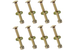 1/2" x 4" Carriage Bolt of Square Neck with Nylon Lock nut and Large Size Washer Assortment Kit by Color Galvanization,Carbon Steel,Grade 2.(8pcs Pack) by Metalsuberg