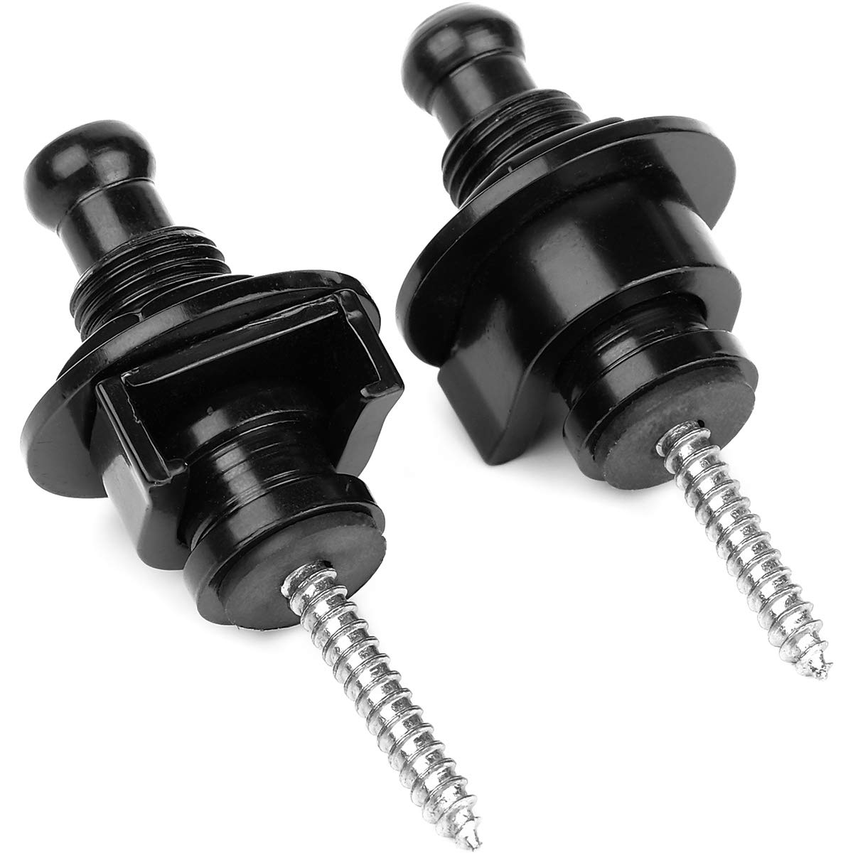 Photo 1 of Eison Guitar Strap Locks and Buttons Security Quick Release Straplocks Strap Retainer System Nickel (2 Pieces Pack) (Black)