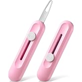 2 Pack Needle Threaders for Hand Sewing Needlepoint Needle Threader, Pink | Automatic Embroidery Needle Threader for Embroidery Floss, Yarn, Sewing Machine, Retractable Wire and Finger Grip