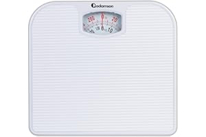 Adamson A21 Analog Scales for Body Weight - Up to 300 LB - New - Anti-Skid Rubber Surface + Large Numbers - Analog Bathroom Scale - Affordable - Durable with 20-Year Assurance