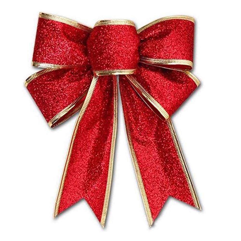 Huieago Christmas Bowknots Large Cute Christmas Tree Big Glittering Red Bows Christmas Tree Decoration Craft Supplies Xmas Tree Decoration Bow Ornaments (Red-1 pc)