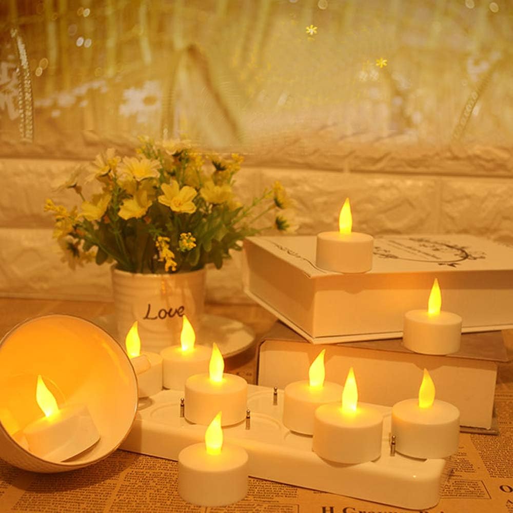 QSPORTPEAK LED Remote Control Rechargeable Tea Lights,12pcs flameless Candles USB,Restaurant Rechargeable Candle Lights with Charging Station,Suit for Christmas,Party,Wedding - Image 5
