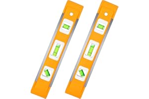 Torpedo Level, 9 Inch Magnetic Small Leveling Tool with 3 Bubble Spirit Levels for Hanging Pictures, Installing Shelves, 2 Pa
