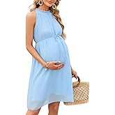 KOJOOIN Womens Maternity Halter Neck Dress