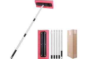 Snow Roof Rake with Soft EVA Foam Head, Lightweight Non-Scratch Snow Removal Tool, Adjustable Aluminum Handle for Roof, Vehic