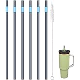 KLOWOAH Replacement Straws for Owala 40oz Tumbler, with 1 Brush (Pack of 6) (blue-grey)