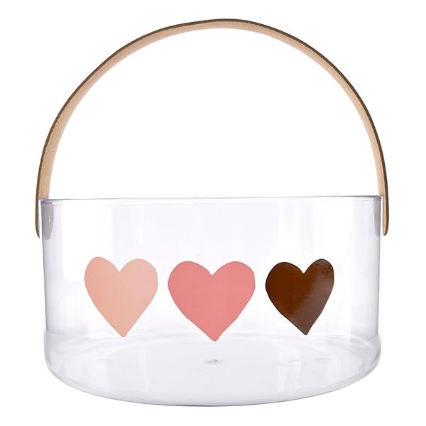 SANTA BARBARA DESIGN STUDIO VALENTINES DAY PARTY BUCKET WITH HANDLE ACRYLIC CHAMPAGNE BUCKET, 8.25″ DIAMETER X 4″ TALL, HEARTS