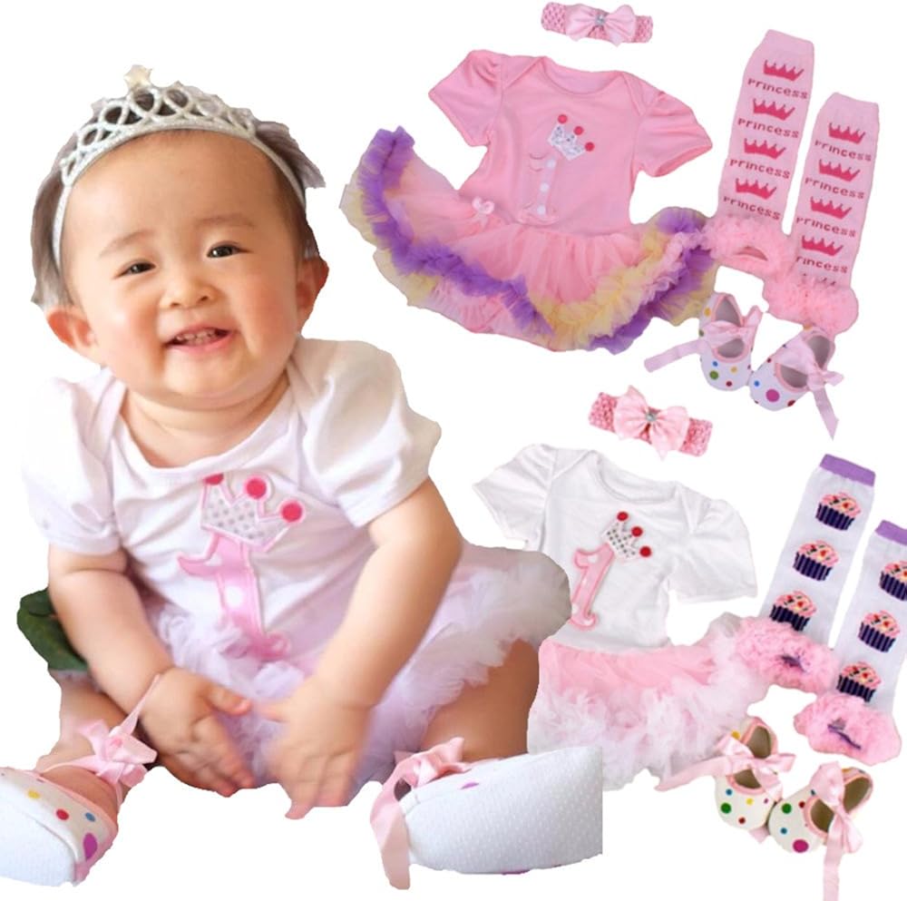 Amazon Co Jp 1歳 誕生日 バースデー チュチュ ワンピース 衣装フルセット70cm80cm L6 12ヶ月70 80cm ピンク マルチカラースカート 並行輸入品 服 ファッション小物