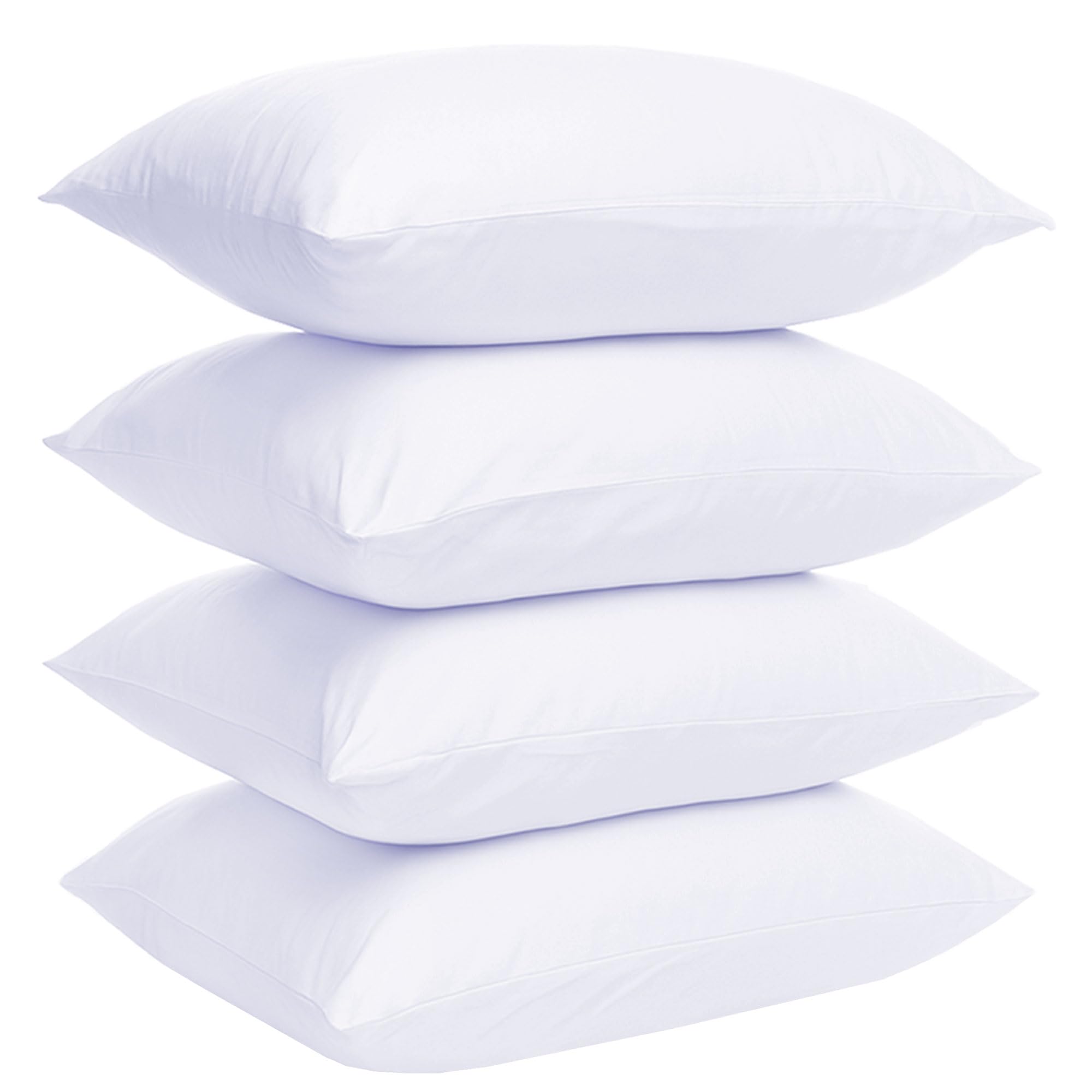 Photo 1 of GOLD TEXTILES White Throw Pillows Insert (Pack of 4) Polyester Sham Stuffer Throw Pillow - Lightweight Square Indoor Decorative Pillows - Bed and Cushion Couch Pillows (4, 12 X 20)