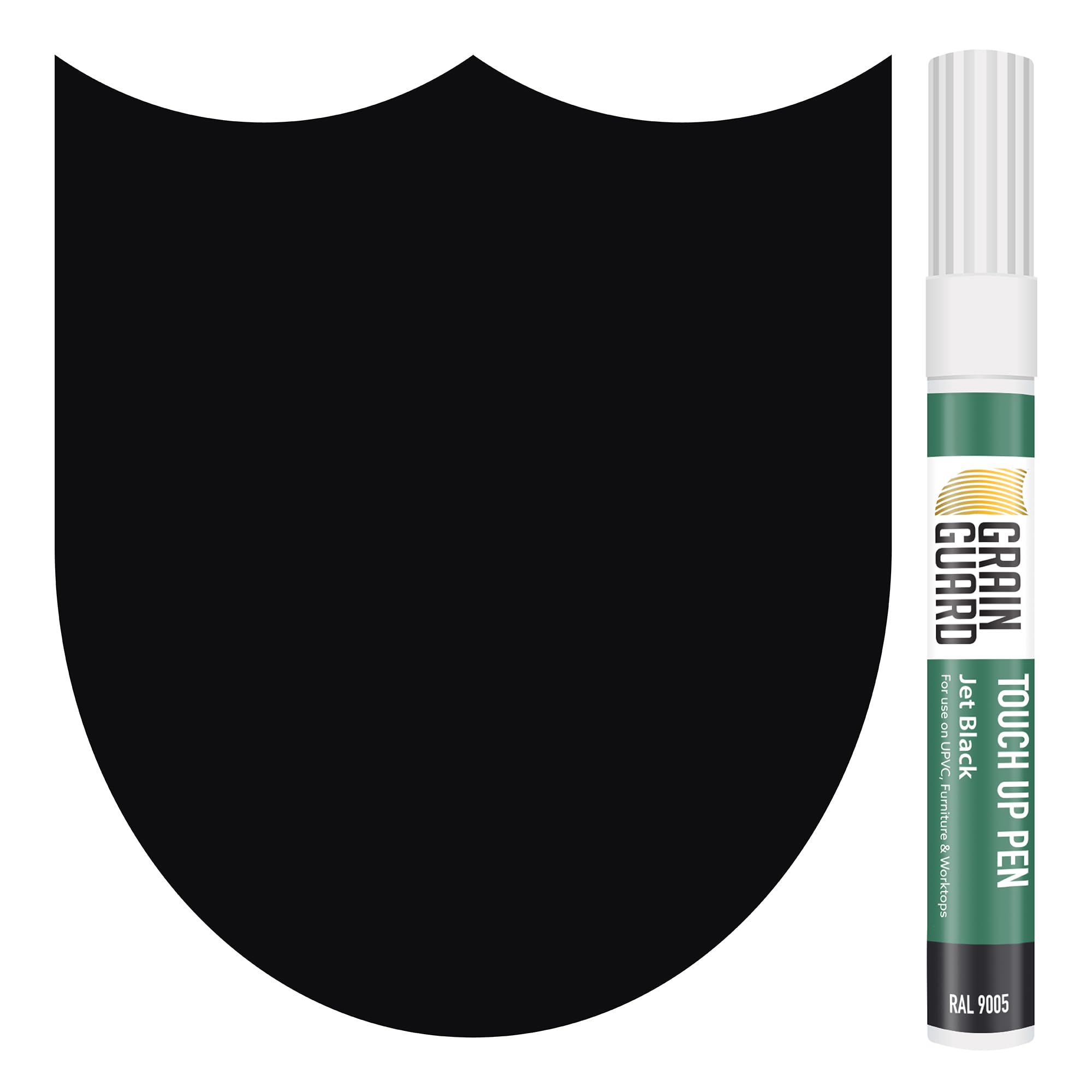 GRAIN GUARD Touch-Up & Scratch Repair Pens | Jet Black (RAL 9005) | Touch-Up Pens: Furniture, Kitchen Units, Worktops, Doors & Windows | Wood, Metal, Hard Plastics, UPVC | Fast Drying | 10ml