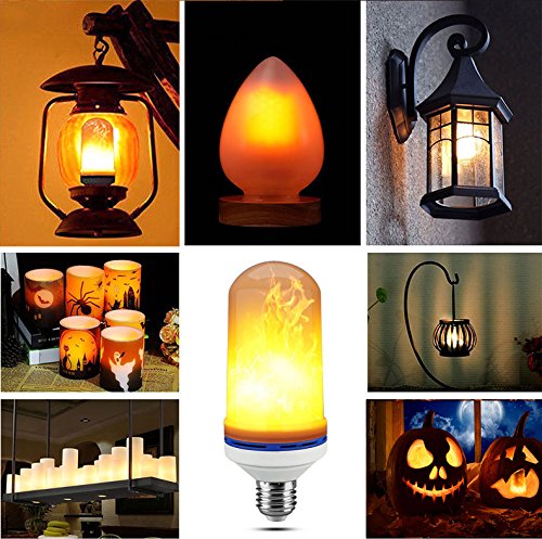 JESWELL LED Flame Light Bulb, 3 Light Modes Flicker Light Bulb, E27 Base Fire Effect Light Bulb for Home Decor (Pack of 2)