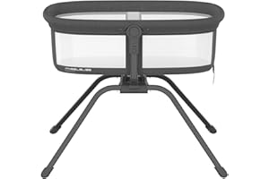 ANGELBLISS 3 in 1 Rocking Bassinet & Baby Portable Travel Bedside Crib, Side to Side Manual Rocking Motion Bassinet, Mattress