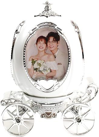 Amazon Anberotta フォトフレーム 写真立て おしゃれ フォトスタンド 写真縦 記念日 結婚祝い オルゴール付き Pf002 ホワイト シルバー フォトフレーム 通販