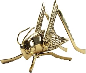 Solid Brass Lucky Cricket Rustic Fireplace Hearth Mantle Decor