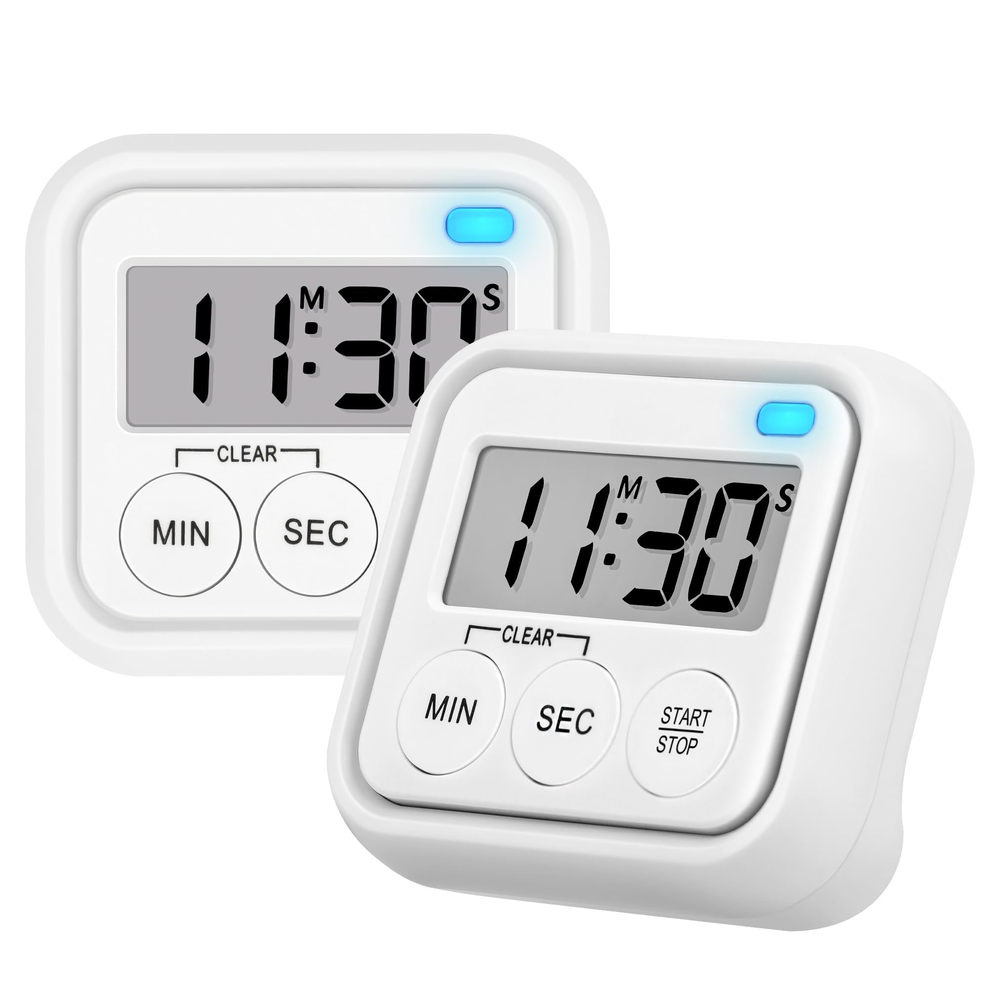 Photo 1 of * SOME MARKINGS AND DIRT ON BACK * Timer, Kitchen Timers for Cooking Classroom Timer for Kids Teachers Digital Magnetic Timers 2 Pack, White