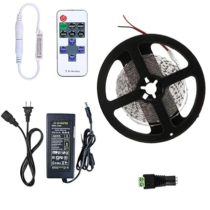 Jodie Bernol LED-Lichtleiste Dimmbare led-lichtleiste us-stecker Nicht wasserdicht 300 LEDs 5m Band für innen mit 11key Fernb