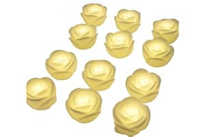 LARDUX ARDUX Pack of 12 LED Floating Candles - Flameless Floating Rose Tea Lights Waterproof Flower Wax Candles Battery-Powered for Wedding Centerpieces Pool Party Decoration