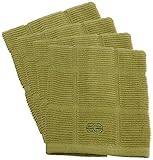 Calphalon Textiles 4-Piece Solid Terry Dish Cloth Set, Wasabi