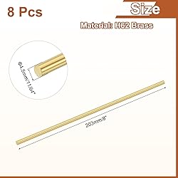uxcell 8 Pcs 11/64"(4.5mm) Dia Brass Solid Round