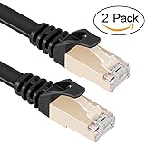 Ethernet Cable, VANDESAIL 2 Pack 6.5ft CAT7 RJ45 LAN Cable High Speed Gigabit Network Patch Cord Gold Plated (2m)