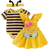 Baby Girl Clothes Summer Outfit Newborn Ruffle Romper Cartoon Suspender Skirt Bow Headband Set 0-18 Months