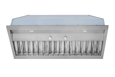 Hauslane Range Hood Insert 42 Inch, Hood Vent for Kitchen | Low Noise Performance, Professional-Grade Baffle Filters, LED Lamps, Stainless Steel Ductless Hood, Built in Range Hood 18.5” Deep
