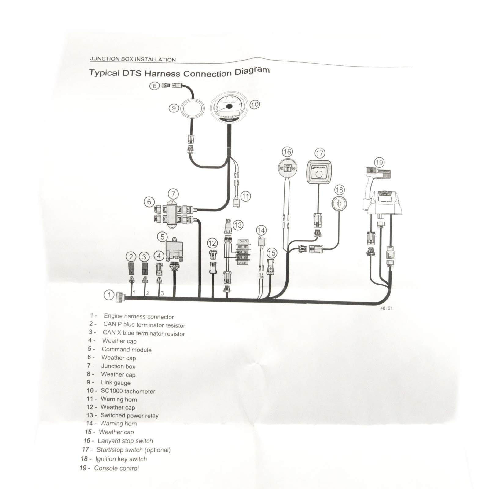 Mercury Smartcraft 878492K14 Boat Gauge Junction Box Kit on Galleon