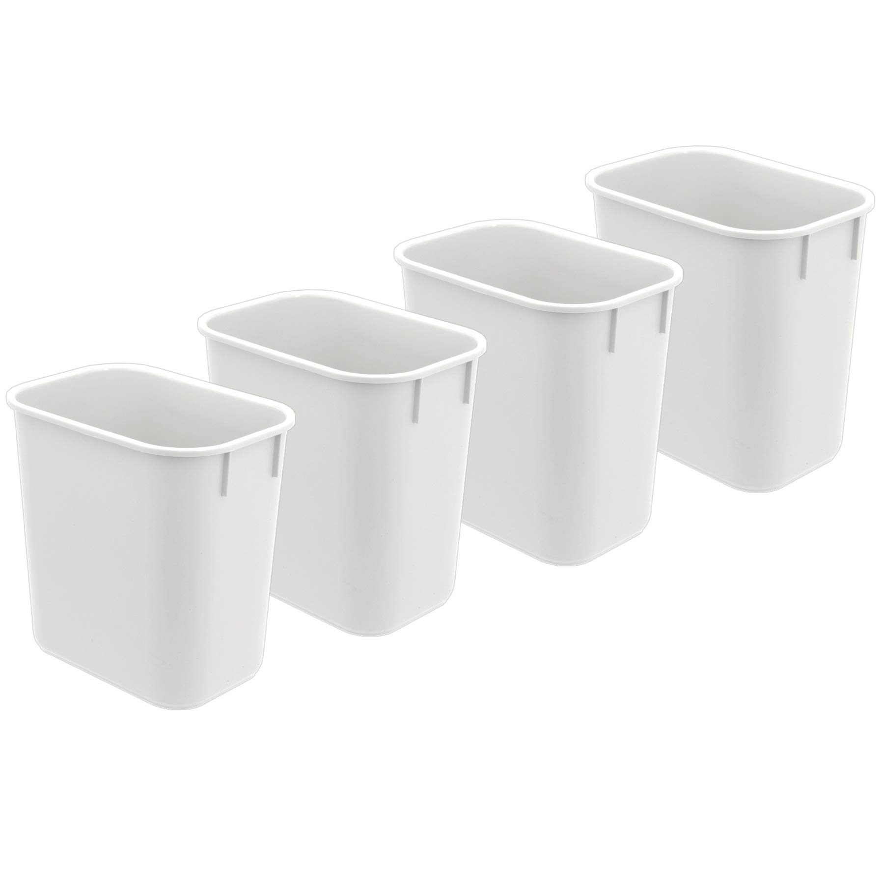 Photo 1 of Acrimet Wastebasket, Deskside Bin, 3.25 Gallon/13 Quart/ 12 Liter (Plastic) (White Color) (Set of 4)