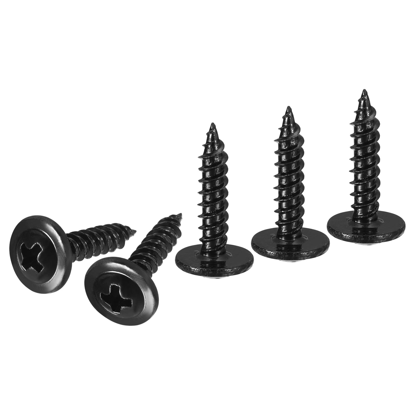 DTGN #8x3/4 Sheet Metal Screws - 200 Pack - for Wood, Furniture - Carbon Steel Phillips Modified Truss Head Self Tapping Pointed Tail Wood Screws - Black