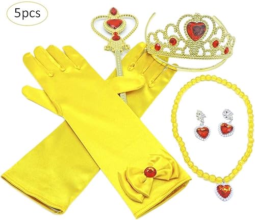 Download Miju Deguisement Princesse Fille, Princesse Habiller Accessoires, 5pcs Princesse Dress Up Accessoires, Belle Jaune 4 Pièces Diadème, Magique,Gants,Baguette,Collier PDF