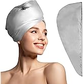 Chloven Satin Microfiber Hair Towel Wrap - Quick Dry & Frizz-Free Plopping Towel for Wet, Long & Curly Hair