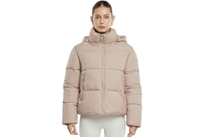 PUFFIT Women's Cropped Puffer Jackets,Warm Winter Jacket with Removable Hood,Zipped Pockets,Short Ladies Quilted Coat