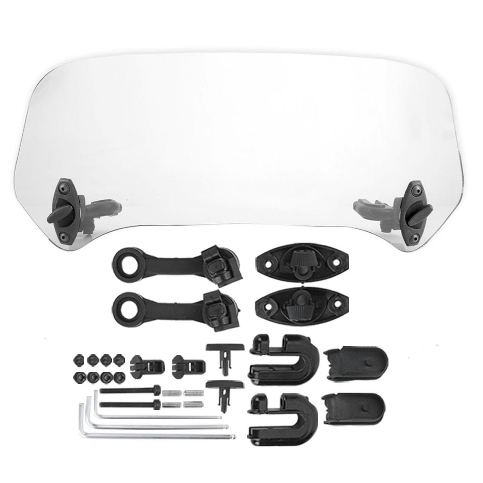 Universal Modified Windscreen with Clip-on Adjustable Height Angle Windshield Spoiler Air Deflector for Motorcycle (Transparent small), Car Modification/Retrofitting,motorcycle screen extender
