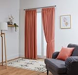 John Aird Blackout Curtains Pencil Pleat with Tie Backs Coral 46 x 54 in view 2