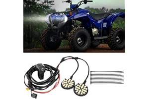 motoparty Headlight Kit for Yamaha Grizzly 90 2019-2024 Left and Right Waterproof LED Lights Easy Installation Waterproof