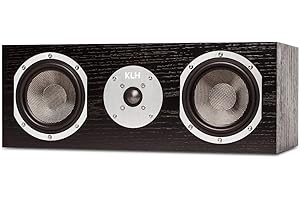KLH Story 2-Way Bass Reflex Center Channel Speaker, Black Oak