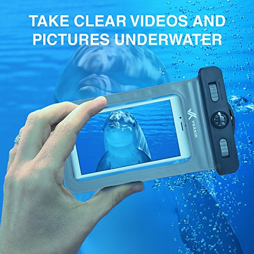 Voxkin Premium Quality Universal Waterproof Case Including Armband ✚ Compass ✚ Lanyard - Best Water Proof, Dustproof, Snowproof Bag for iPhone 6S, 6, 6 Plus, 5, Galaxy S6 S5 Note 4 or Any Phone
