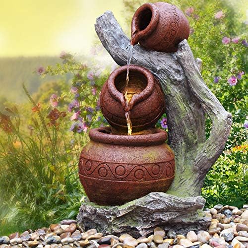 Profi Pumpe De Gartenbrunnen Brunnen Zierbrunnen Zimmerbrunnen Springbrunnen Brunnen 230v Wasserfall Wasserspiel Fur Garten Gartenteich Terrasse Balkon Sehr Dekorativ Kelten Zauber Mit Led Licht