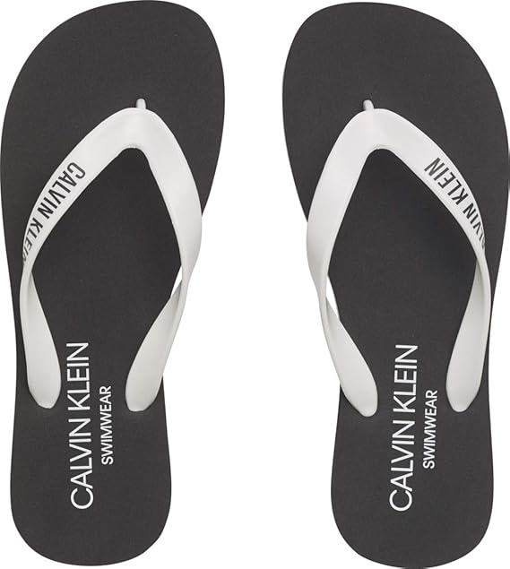 Amazon.com: Calvin Klein Flip-Flops Slipper Unisex Swimwear CK Item KM0KM00493 FF Sandals, BEH 