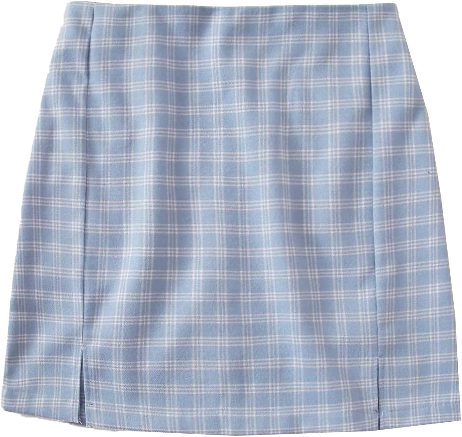 Floerns Women's Plaid Bodycon Dual Split Mini Skirt: Clothing