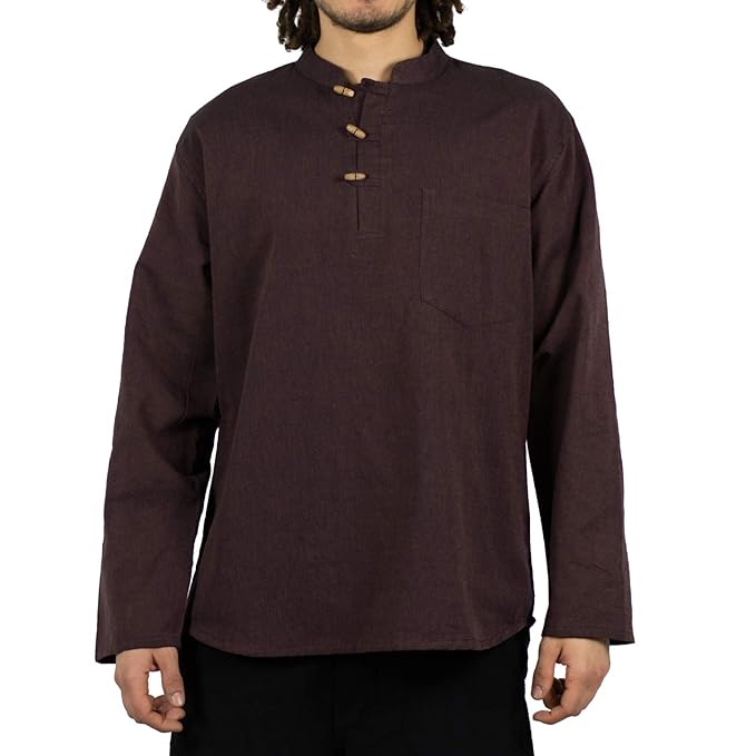 KUNST UND MAGIE Herren Fischerhemden bequemer Schnitt Klassische Farben in verschiedenen Größen