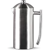 Frieling Double-Walled Stainless Steel French Press Coffee Maker - Brushed 36 oz (1 Liter) Insulated Coffee Press