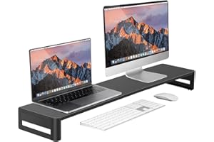 VAYDEER Dual Monitor Stand Riser Aluminum Double Computer Stand Metal Monitor Shelf Supports 2 Computer Monitor Screens,Desk 