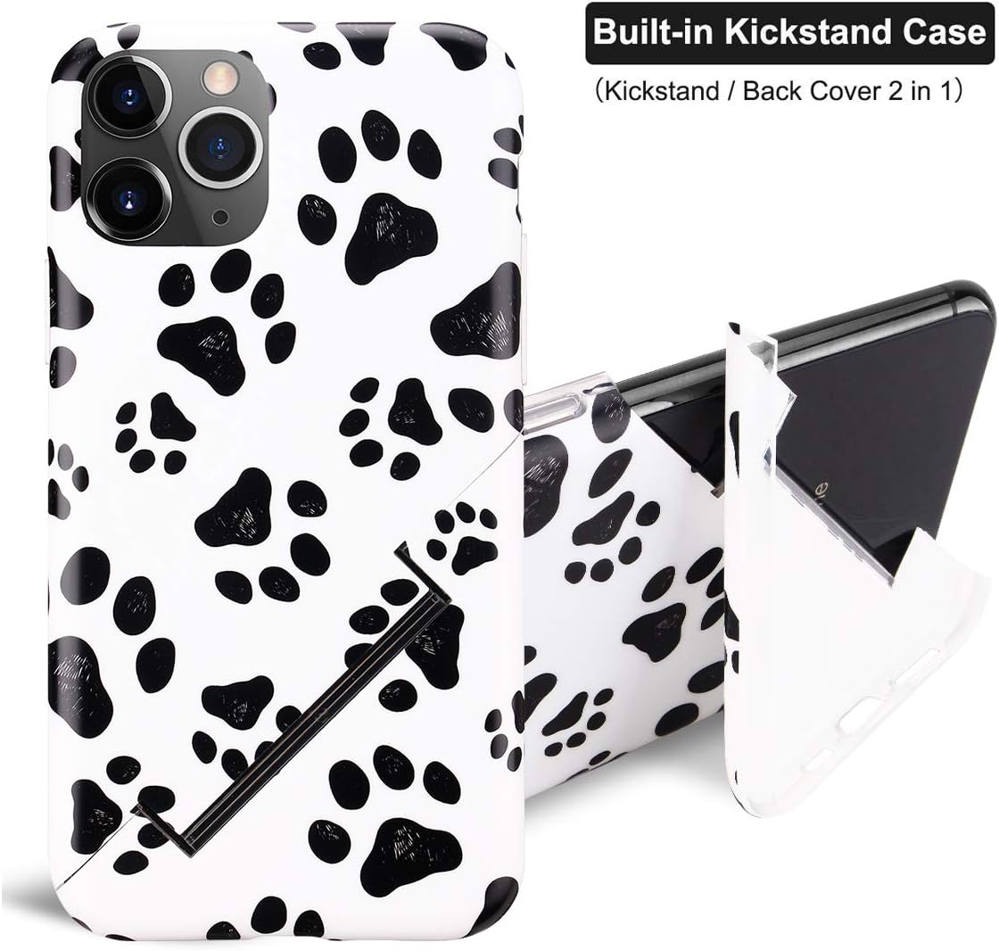 iPhone 11 Pro Max Case, SANKTON Full Body Shockproof Protective IMD Soft TPU Cover with Built-in Kickstand for 6.5 inch iPhone 11 Pro Max 2019 (Paw)
