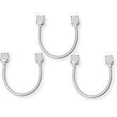 Seco-Larm SD-969-S18Q Pack of 3 Armored Door Cords, Die-cast Aluminum End Caps, 17", Surface-Mount, Designed to Carry Wiring to Conduct Power to Electric Locks or Access Systems Mounted in Doors