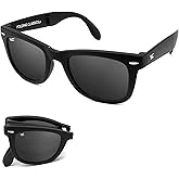 Foldies Classic Folding Sunglasses Polarized, UV400, UVA, UVB Protection for Men Women, Folding Sunglasses Leather Case