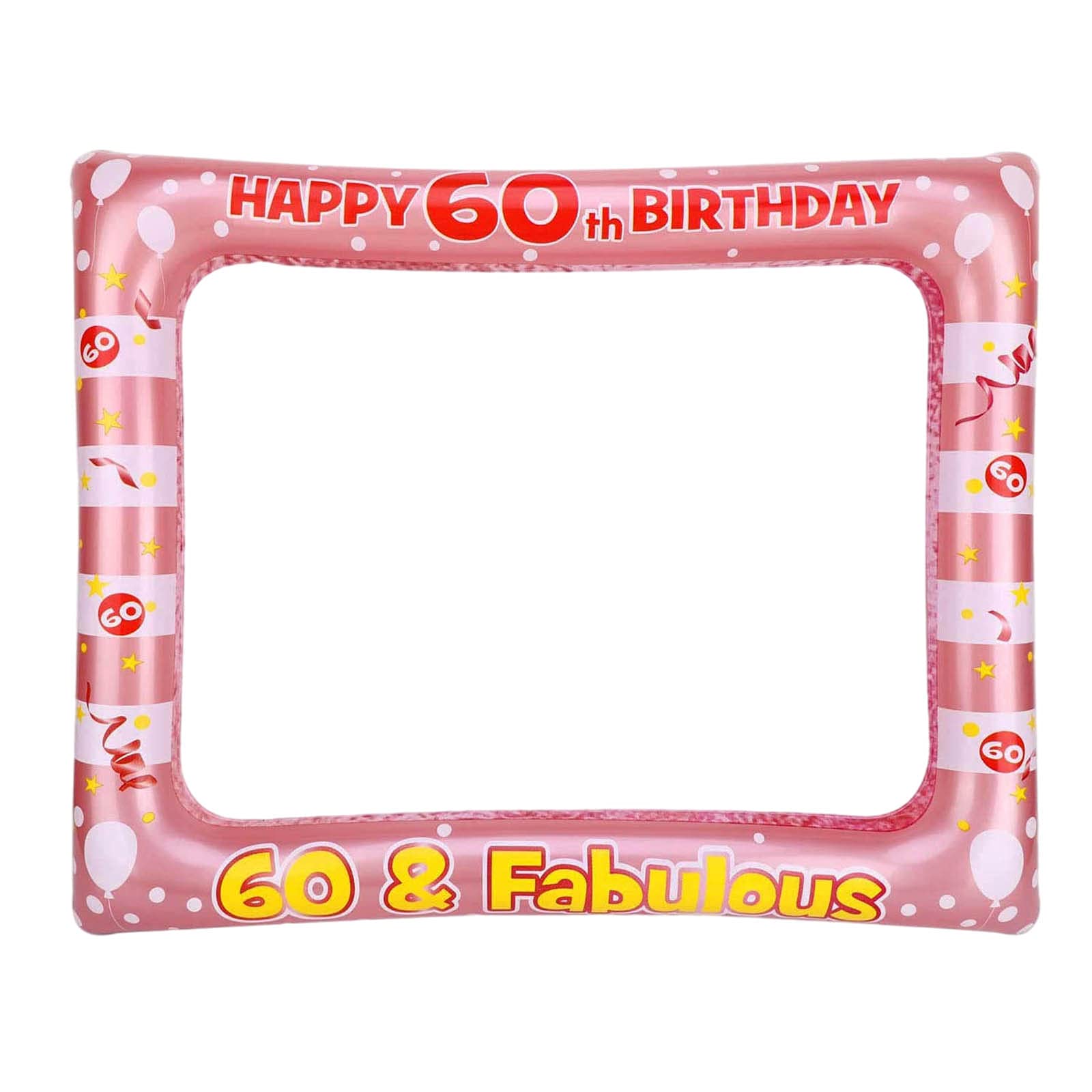 60th Birthday Photo Booth Props,Rose Gold Inflatable Selfie Frame Picture Frame,Giant Inflatable Party Photo Booth Frame 60th Birthday Decorations for Girls Party Decor Supplies Womens Favor Gift